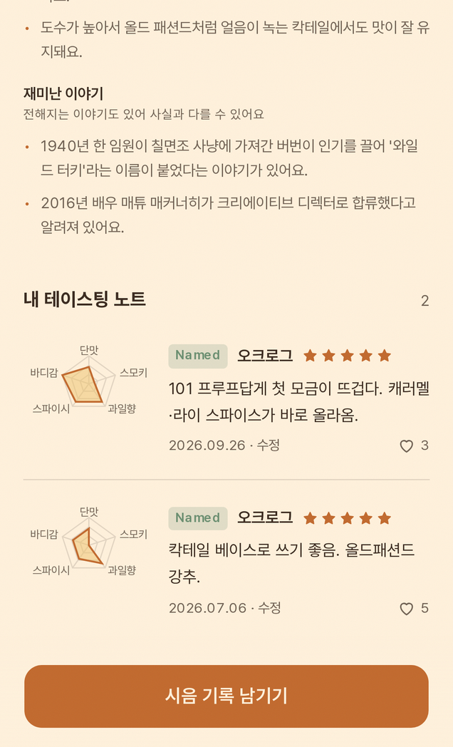 한잔 기록 스크린샷 이전
