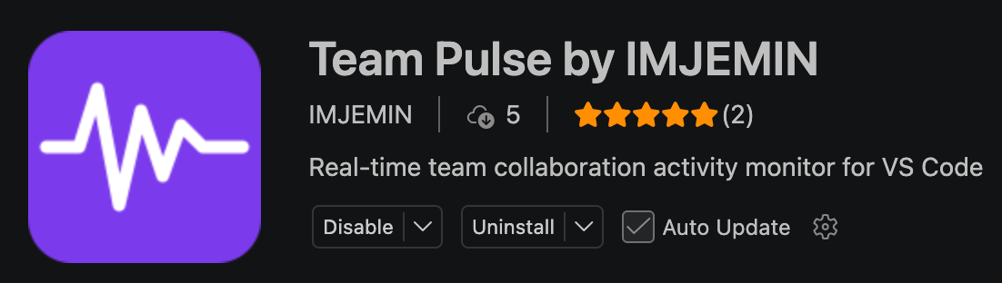 Team Pulse | 팀원 지금 뭐 해? VS Code에서 바로 확인 스크린샷 1